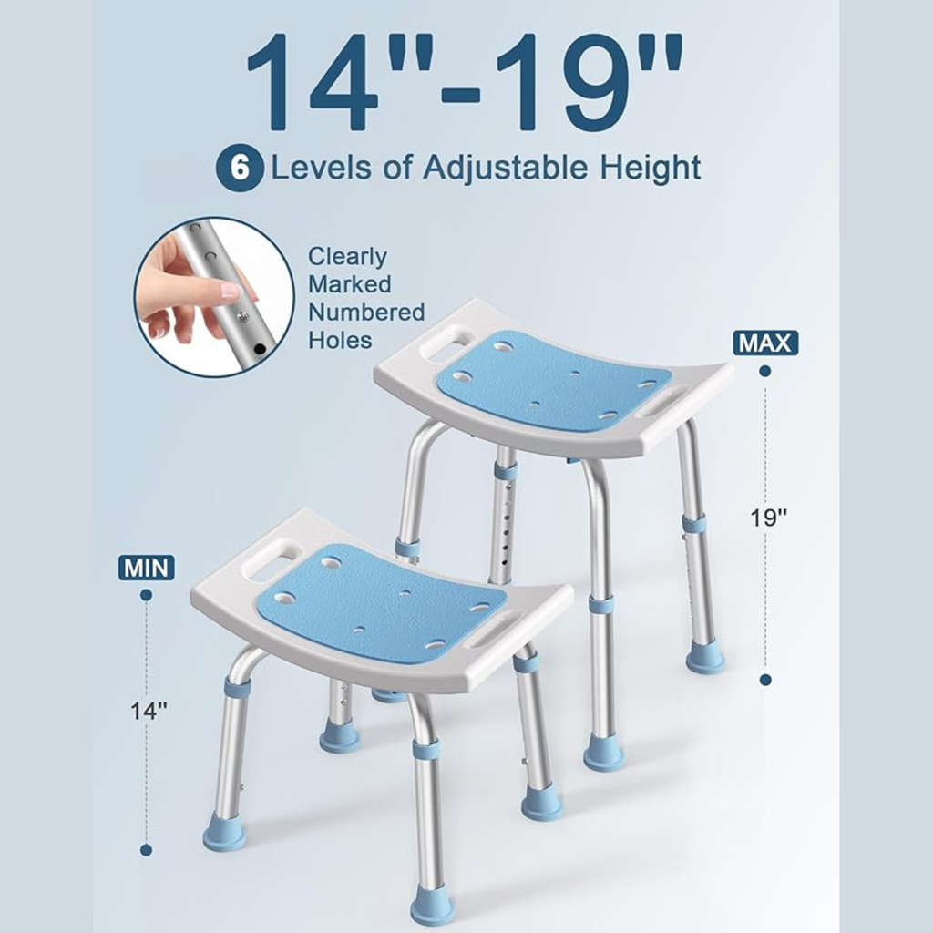 Adjustable Shower Chair for Elderly and Disabled