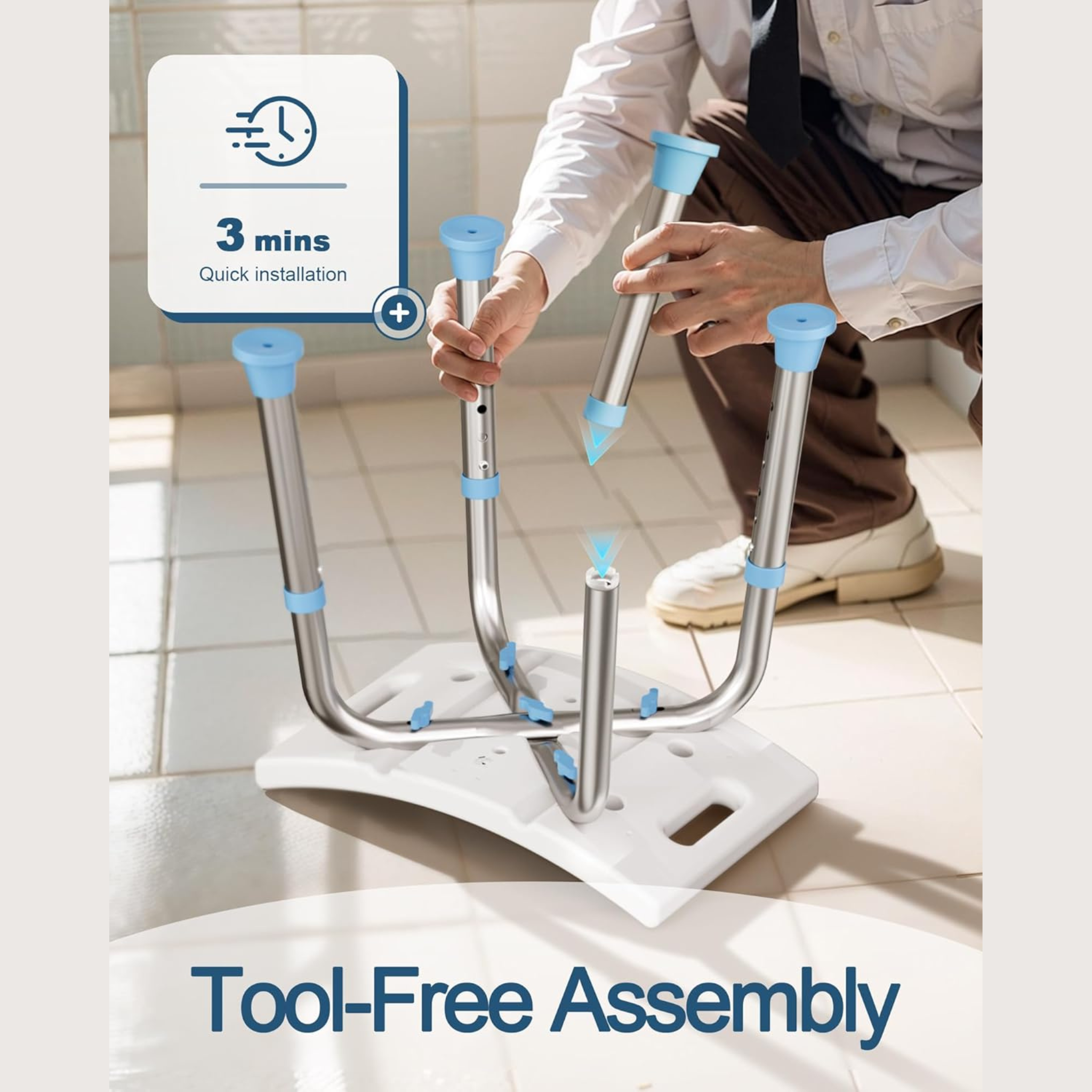 Adjustable Shower Chair for Elderly and Disabled