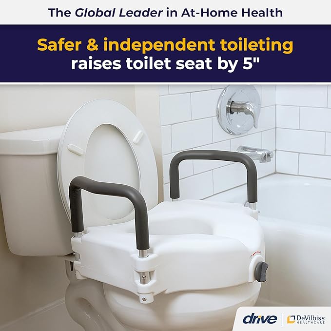 Raised Toilet Seat with Removable Padded Arms