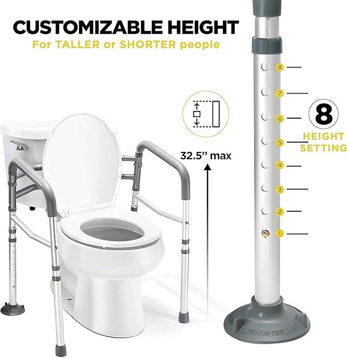 Adjustable Toilet Safety Rail for Seniors