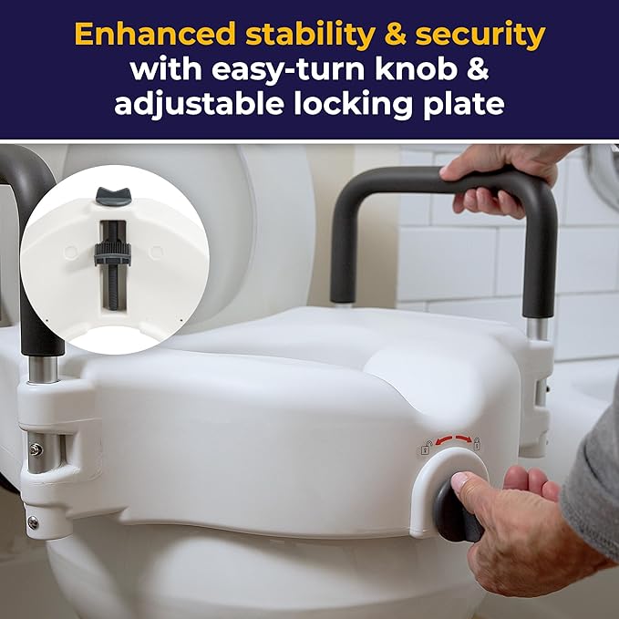 Raised Toilet Seat with Removable Padded Arms