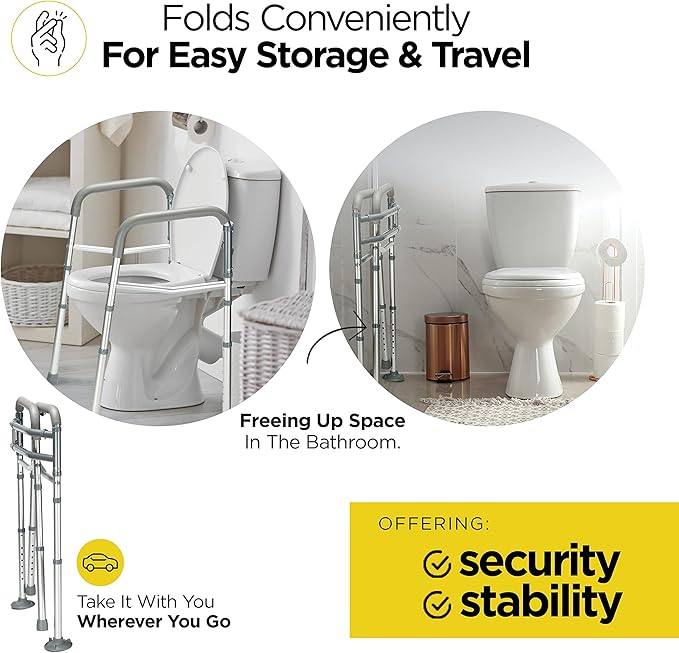 Adjustable Toilet Safety Rail for Seniors