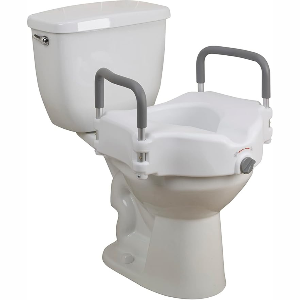 Raised Toilet Seat with Removable Padded Arms