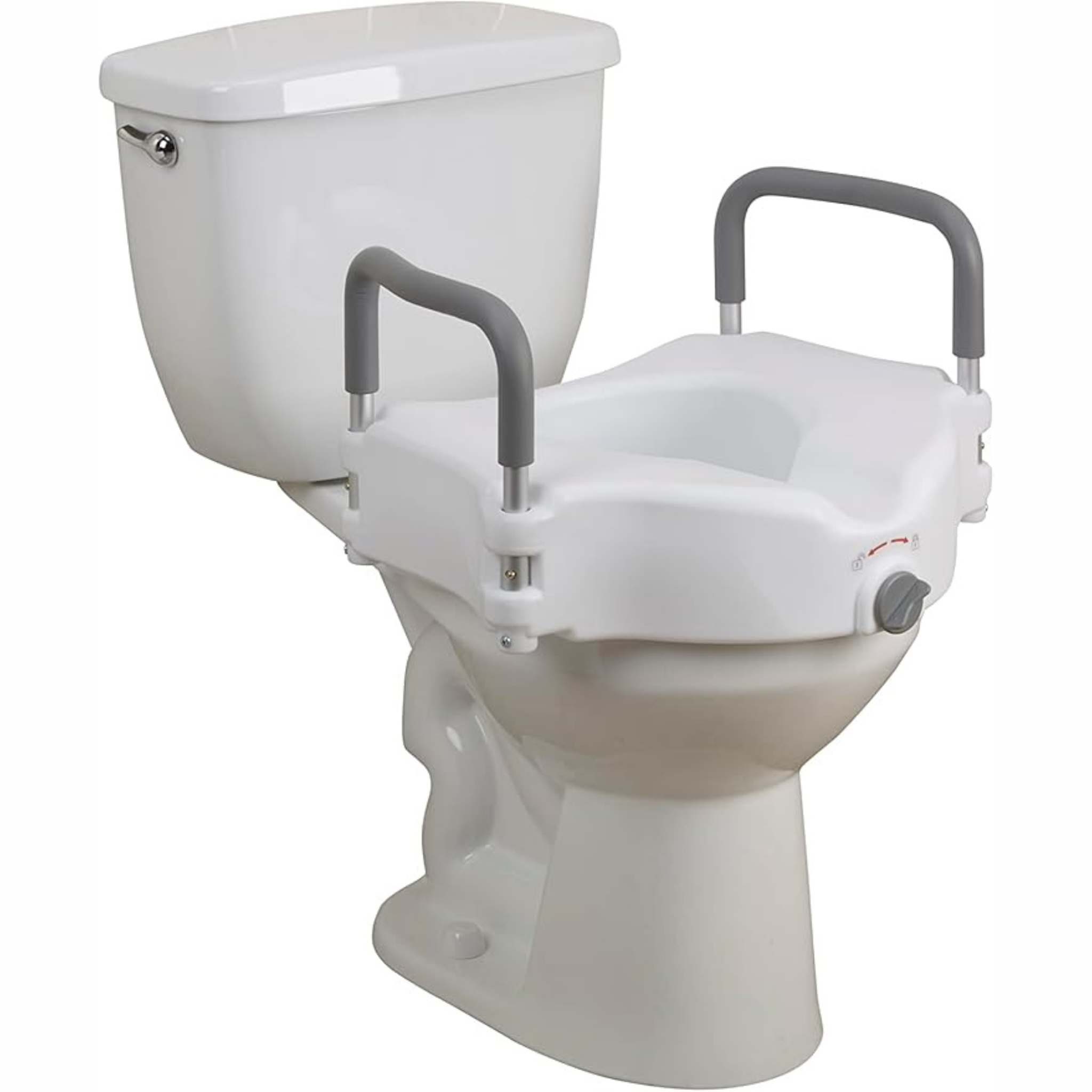Raised Toilet Seat with Removable Padded Arms